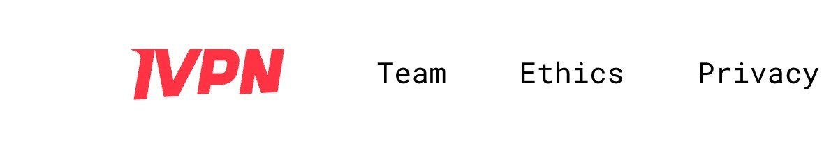IVPN logo and navigation bar from the IVPN home page