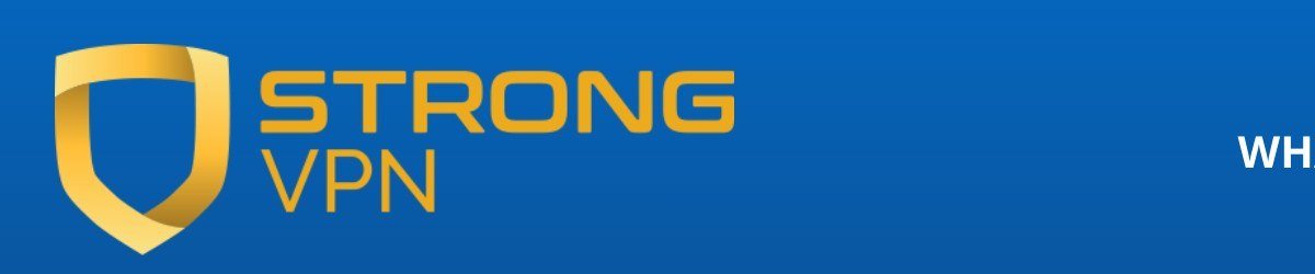 StrongVPN shield logo and navigation bar from the StrongVPN plans page