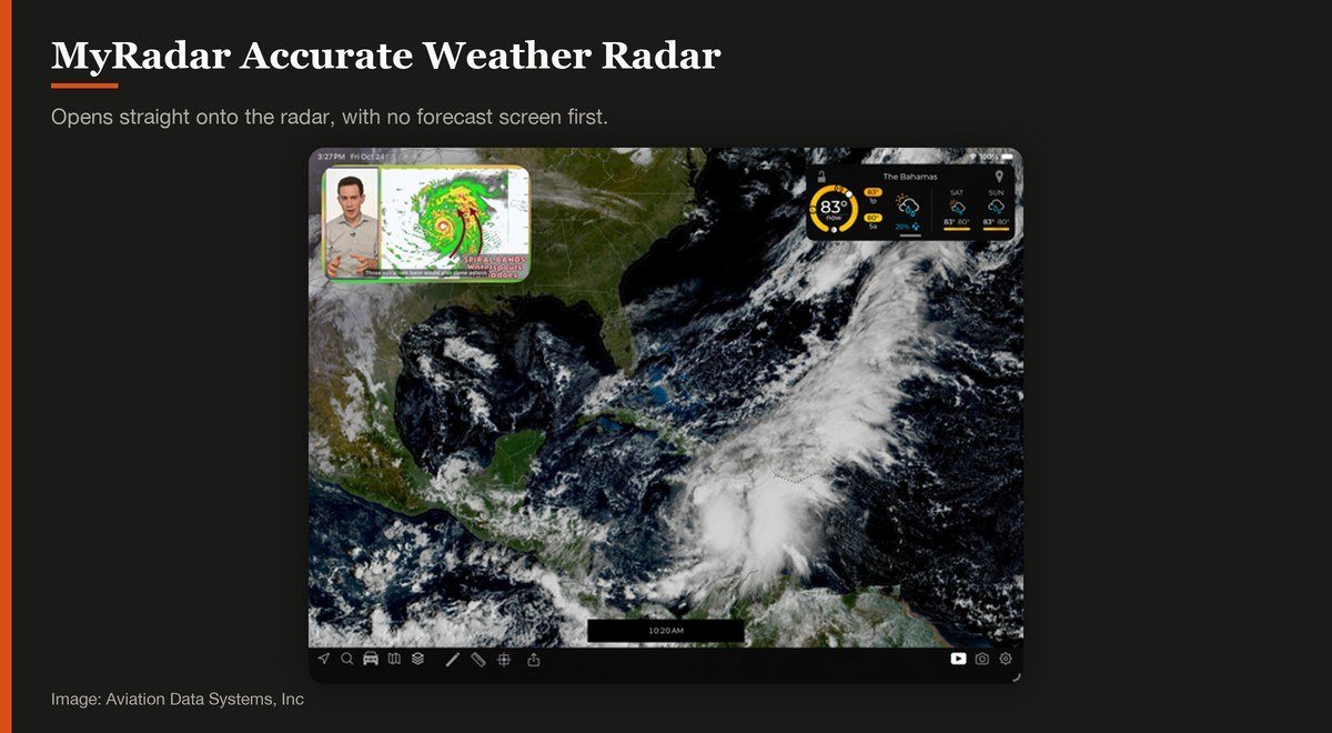 MyRadar Accurate Weather Radar shown on the Aviation Data Systems, Inc page