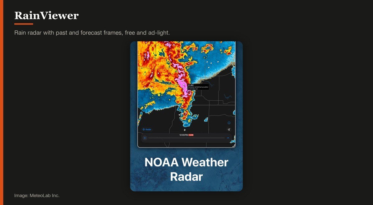 RainViewer shown on the MeteoLab Inc. page