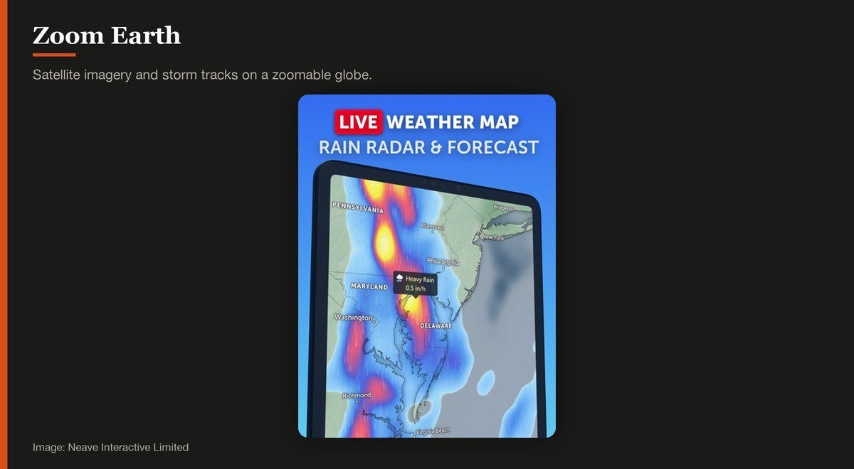 Zoom Earth shown on the Neave Interactive Limited page