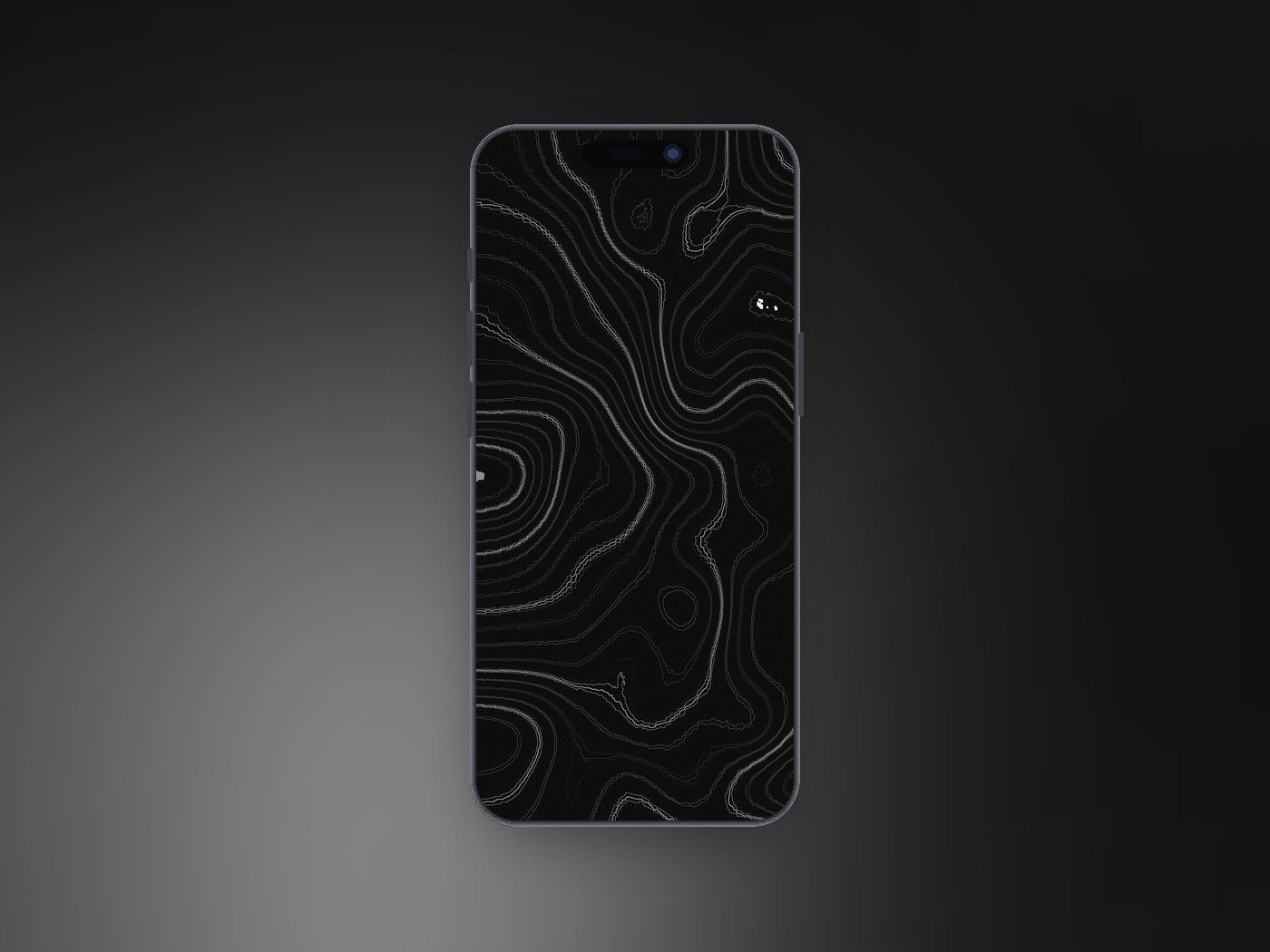 Contour black and white wallpaper shown on an iPhone