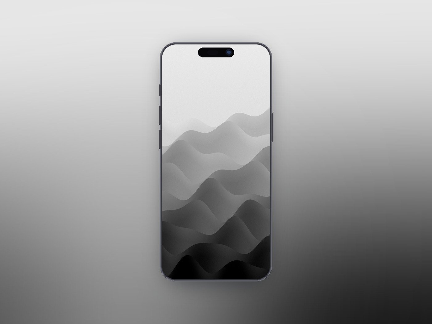 Dunes black and white wallpaper shown on an iPhone