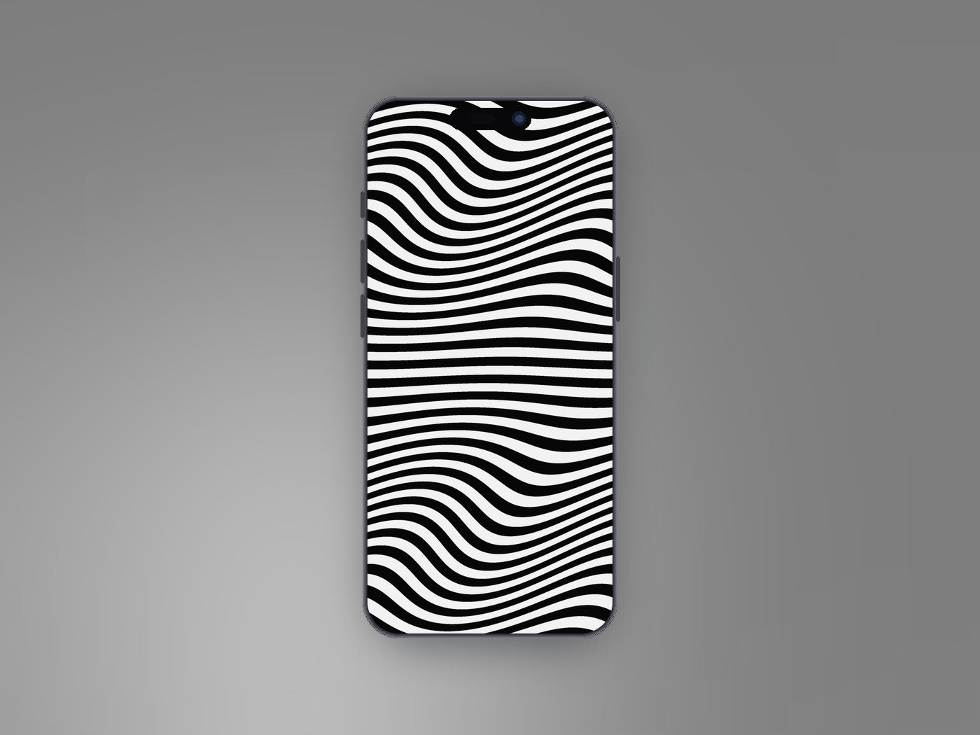 Warp black and white wallpaper shown on an iPhone