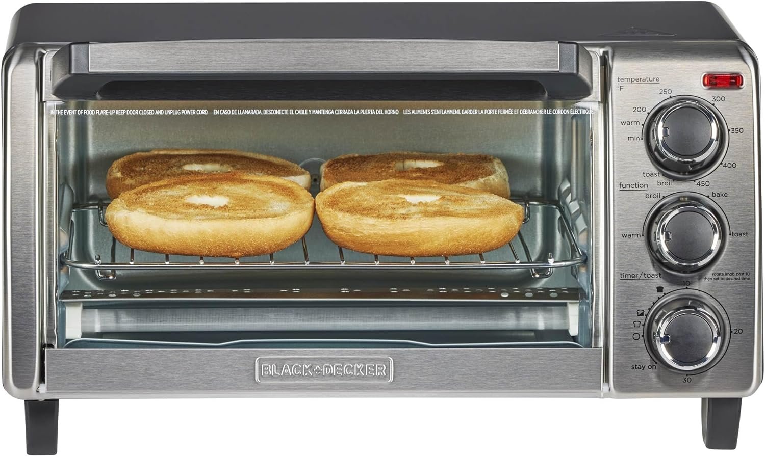 BLACK+DECKER TO1313SBD stainless steel toaster oven, 15.47 inch