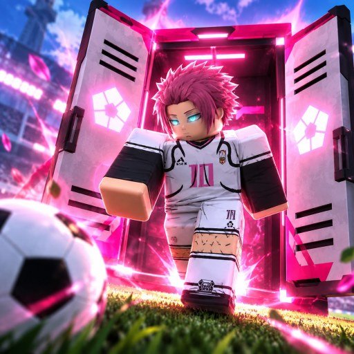 Blue Lock Farm game icon showing a striker in a white kit beside a football