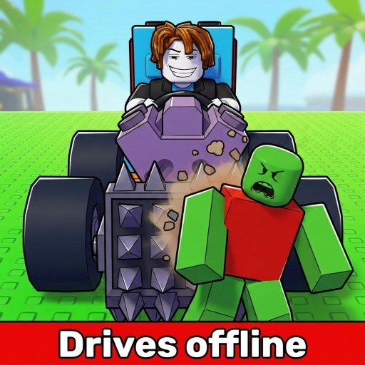 A spiked car running down a zombie on the Build and Kill Zombies icon