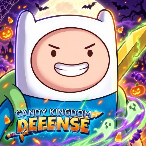 Candy Kingdom Defense game icon with the grinning hero above the game logo