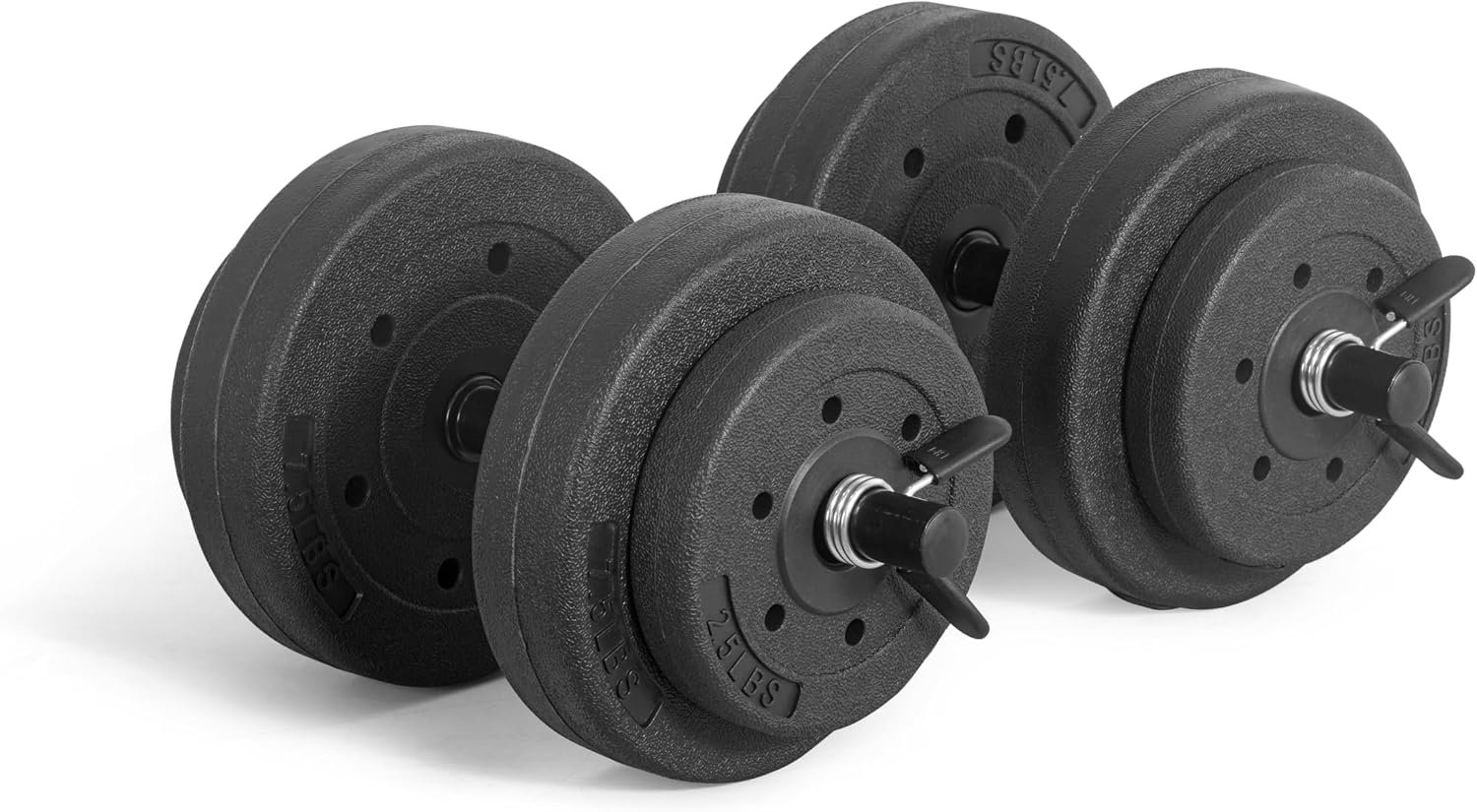 CAP 40 lb adjustable cement dumbbell set, vinyl coated, with iron handles
