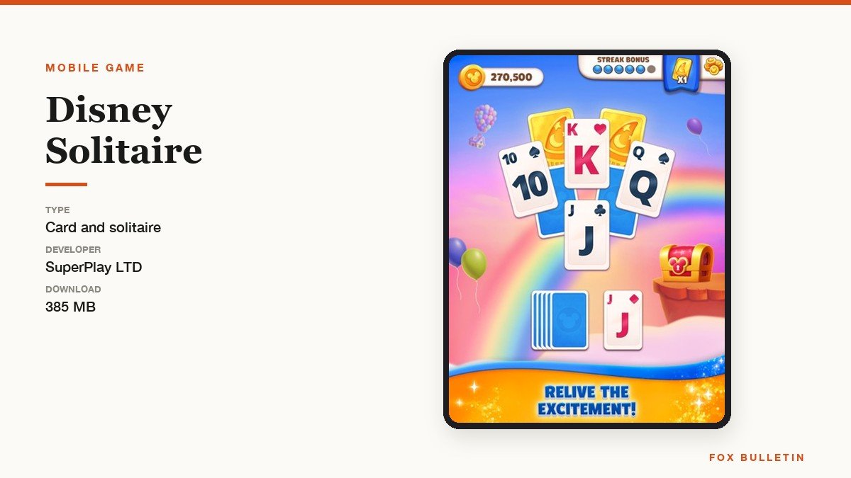 A tripeaks solitaire layout with Disney artwork