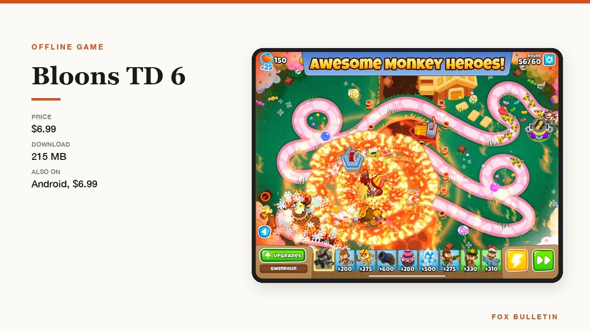 Monkey towers defending a path in Bloons TD 6