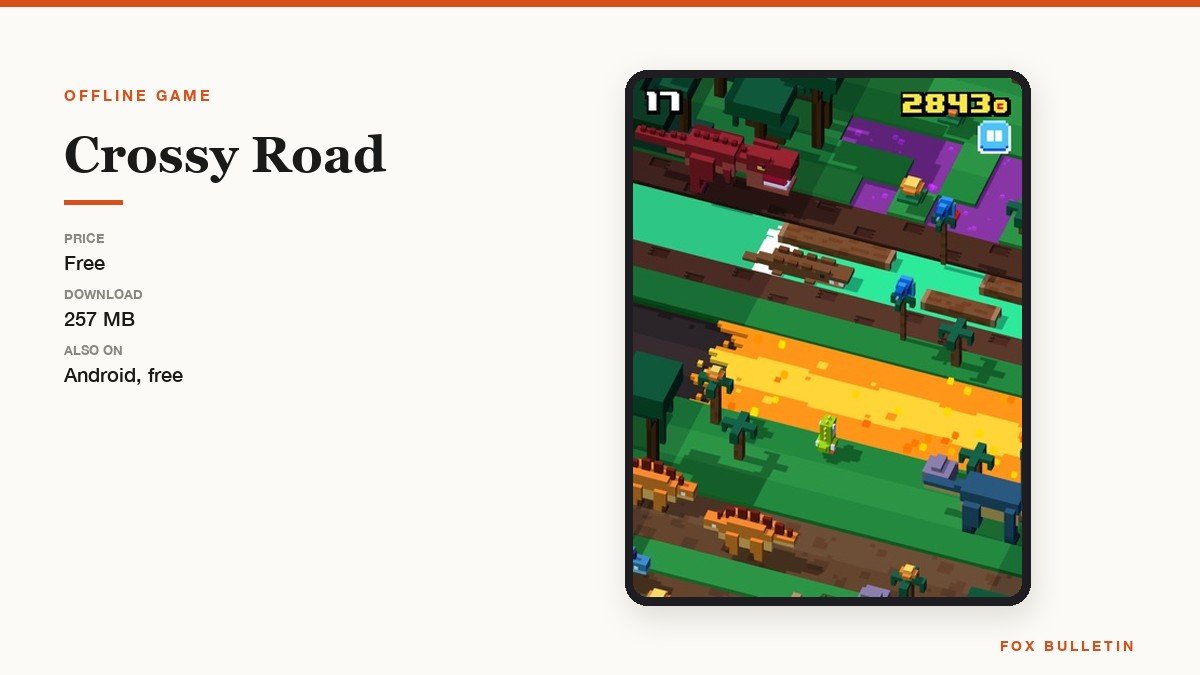 Blocky chicken crossing a road in Crossy Road