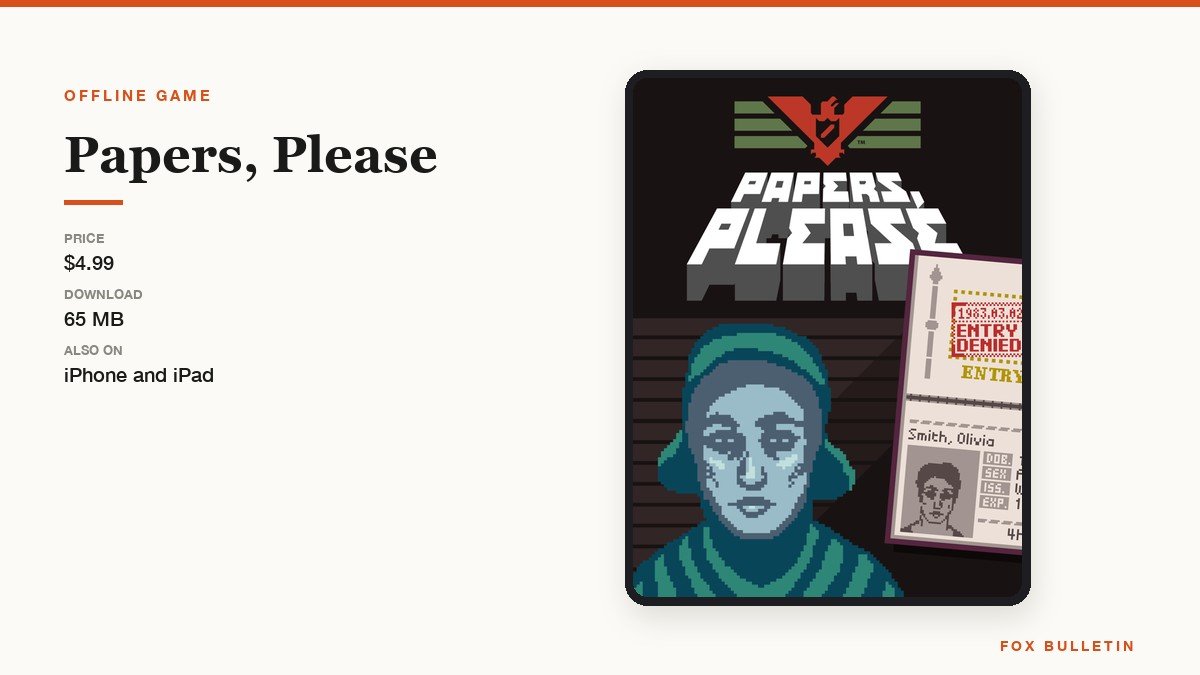 Document inspection desk from the game Papers, Please