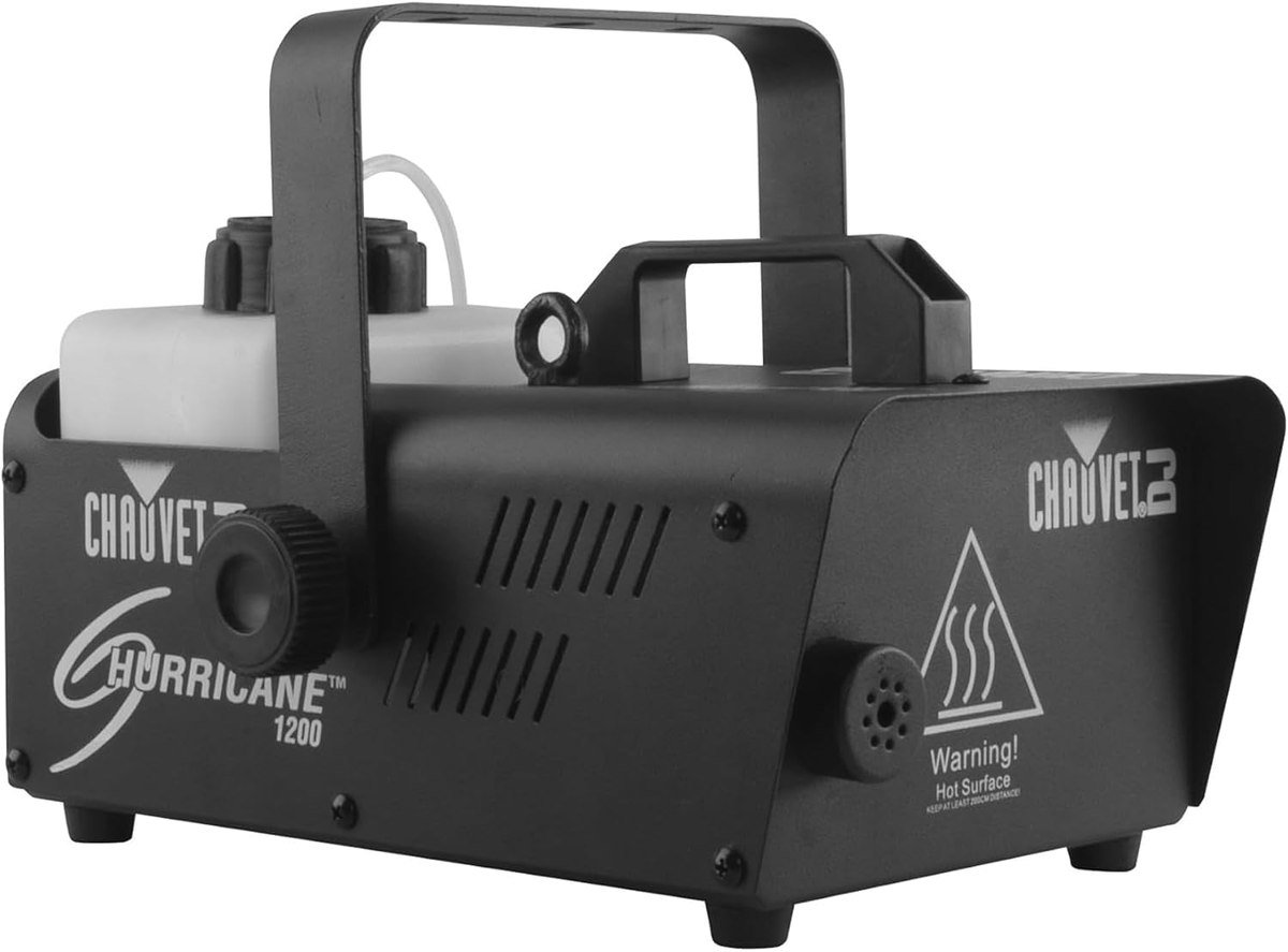 Chauvet DJ Hurricane 1200 fog machine in black with a carry handle