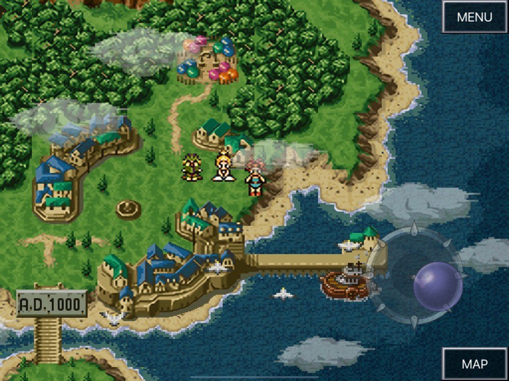 Chrono Trigger battle scene from the Square Enix mobile edition