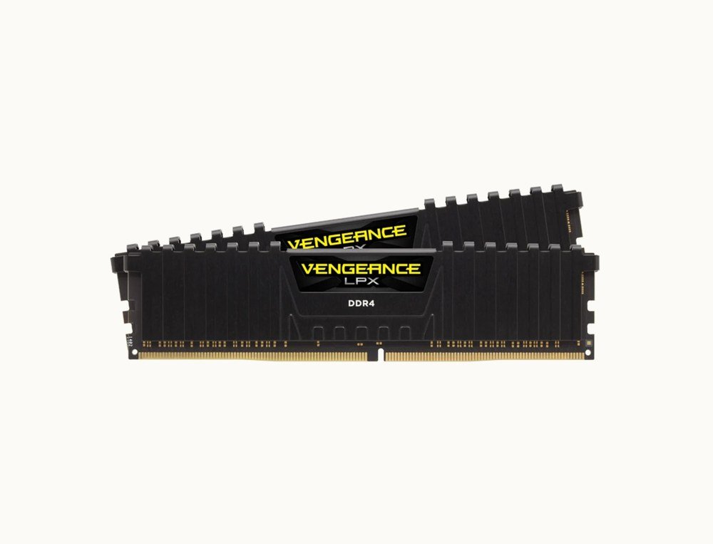 Corsair Vengeance LPX DDR4 memory kit, two low-profile black modules