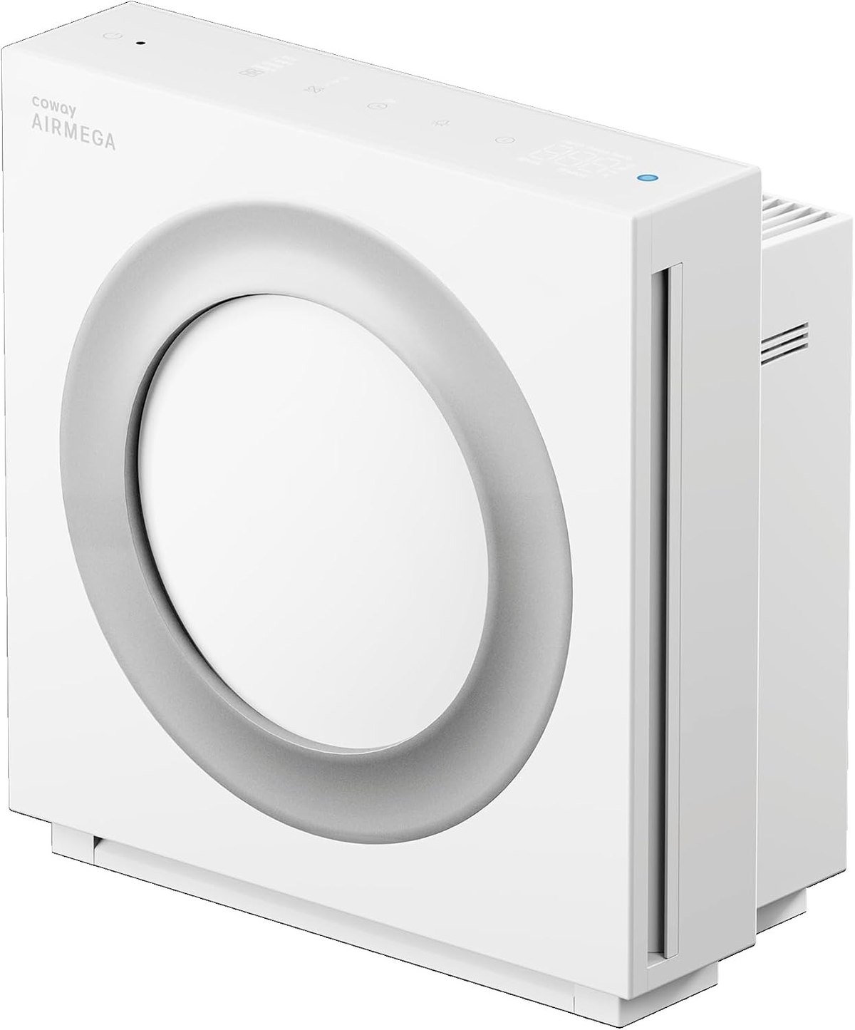 Coway Airmega Mighty2 air purifier with its circular front panel