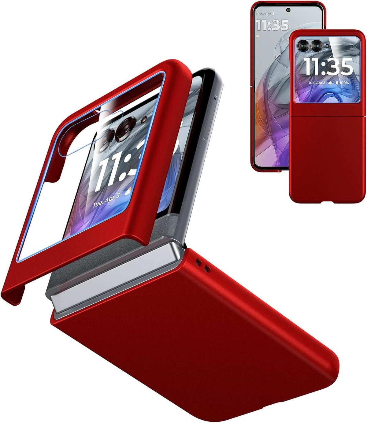 Cresee matte case with built-in cover screen protector for Motorola Razr