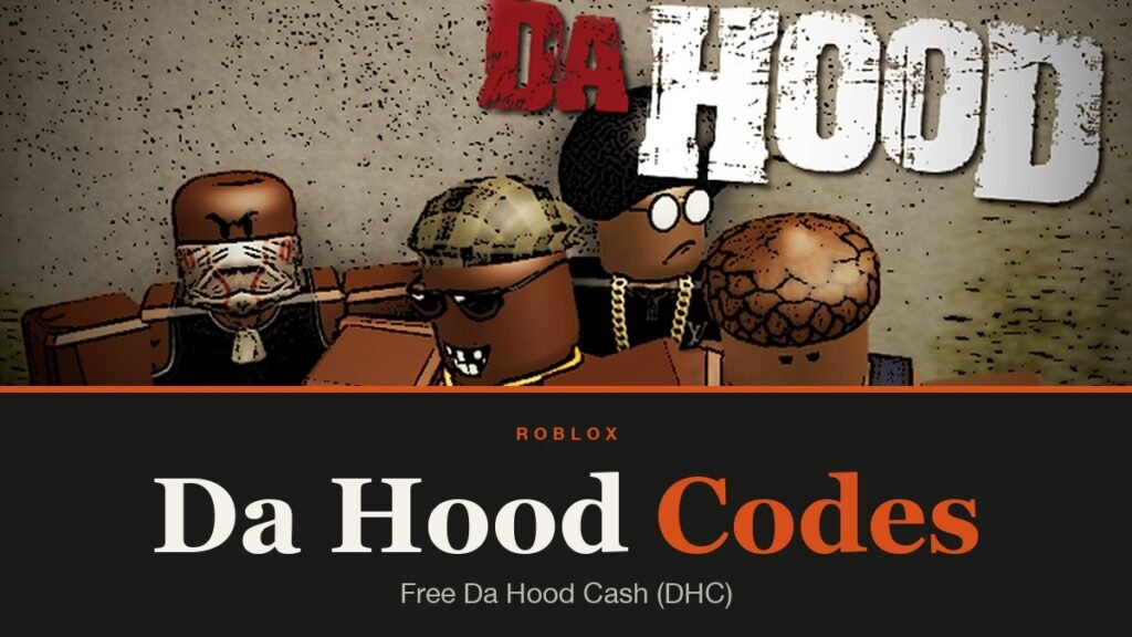 Da Hood Codes headline below game art of a crew of Da Hood characters posing together