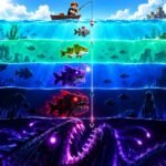 A cross-section of the ocean depth zones in Deep Fishing