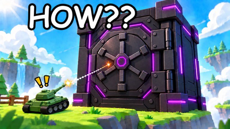 Destroy a Vault tank firing at a giant purple vault on Roblox
