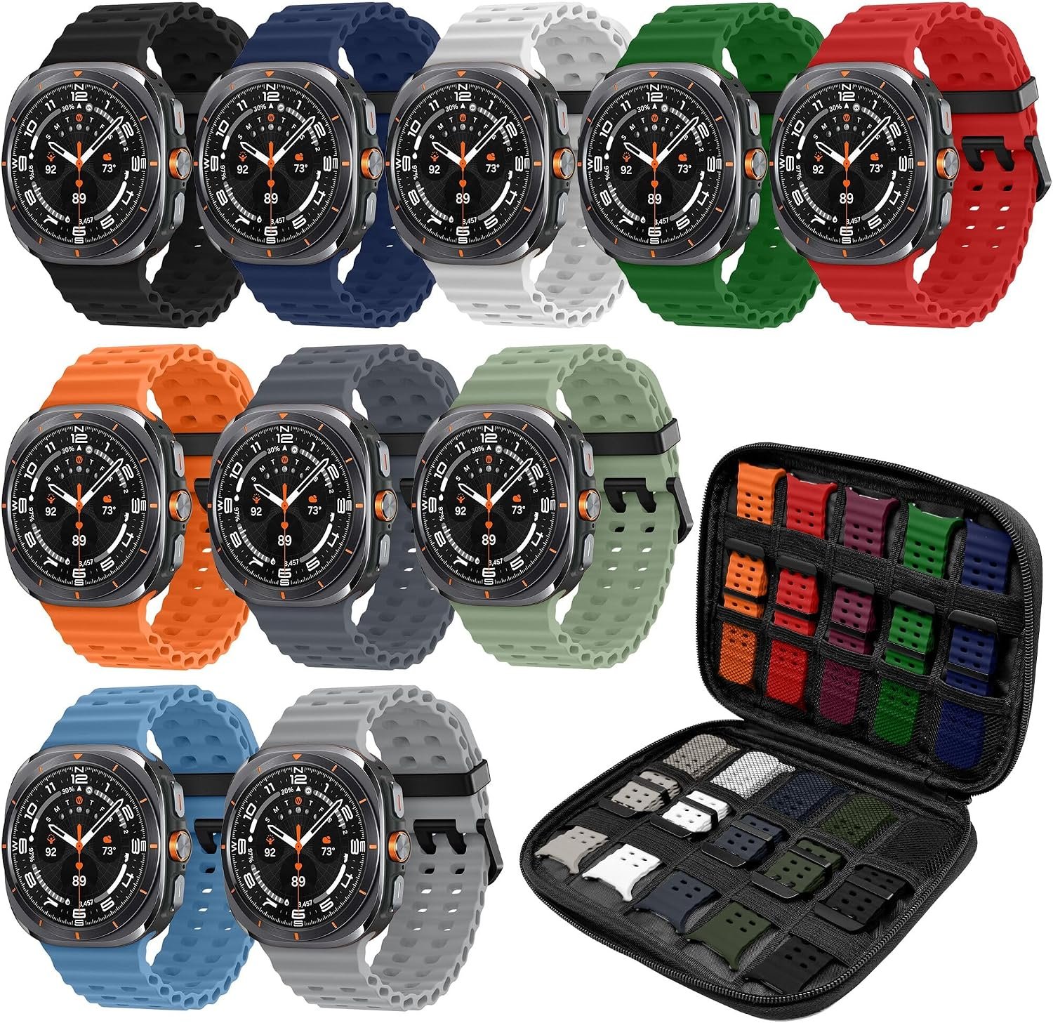 DOBSTFY ten pack silicone band set for the Samsung Galaxy Watch Ultra and Ultra 2