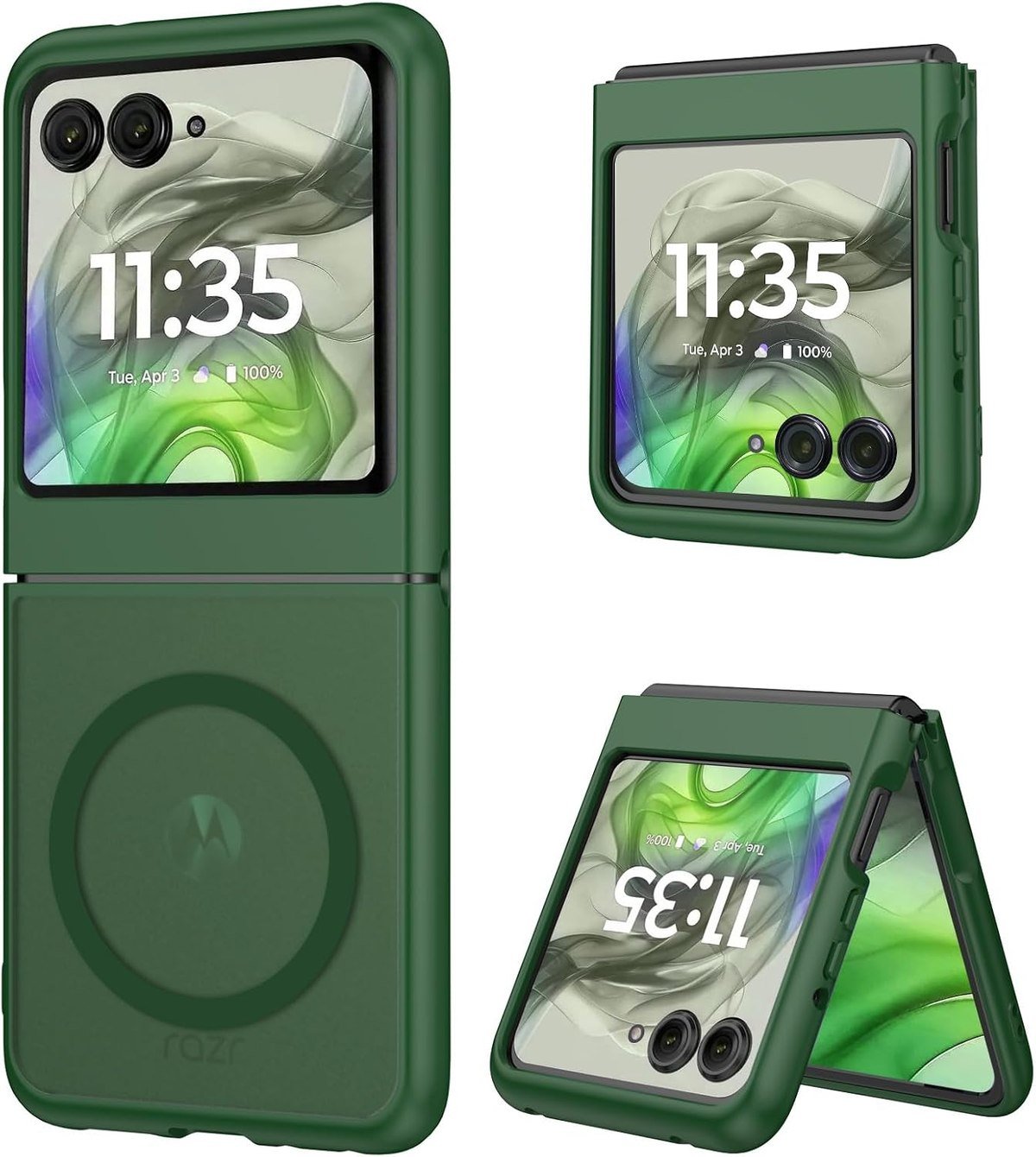 DUEDUE magnetic case for Motorola Razr in green