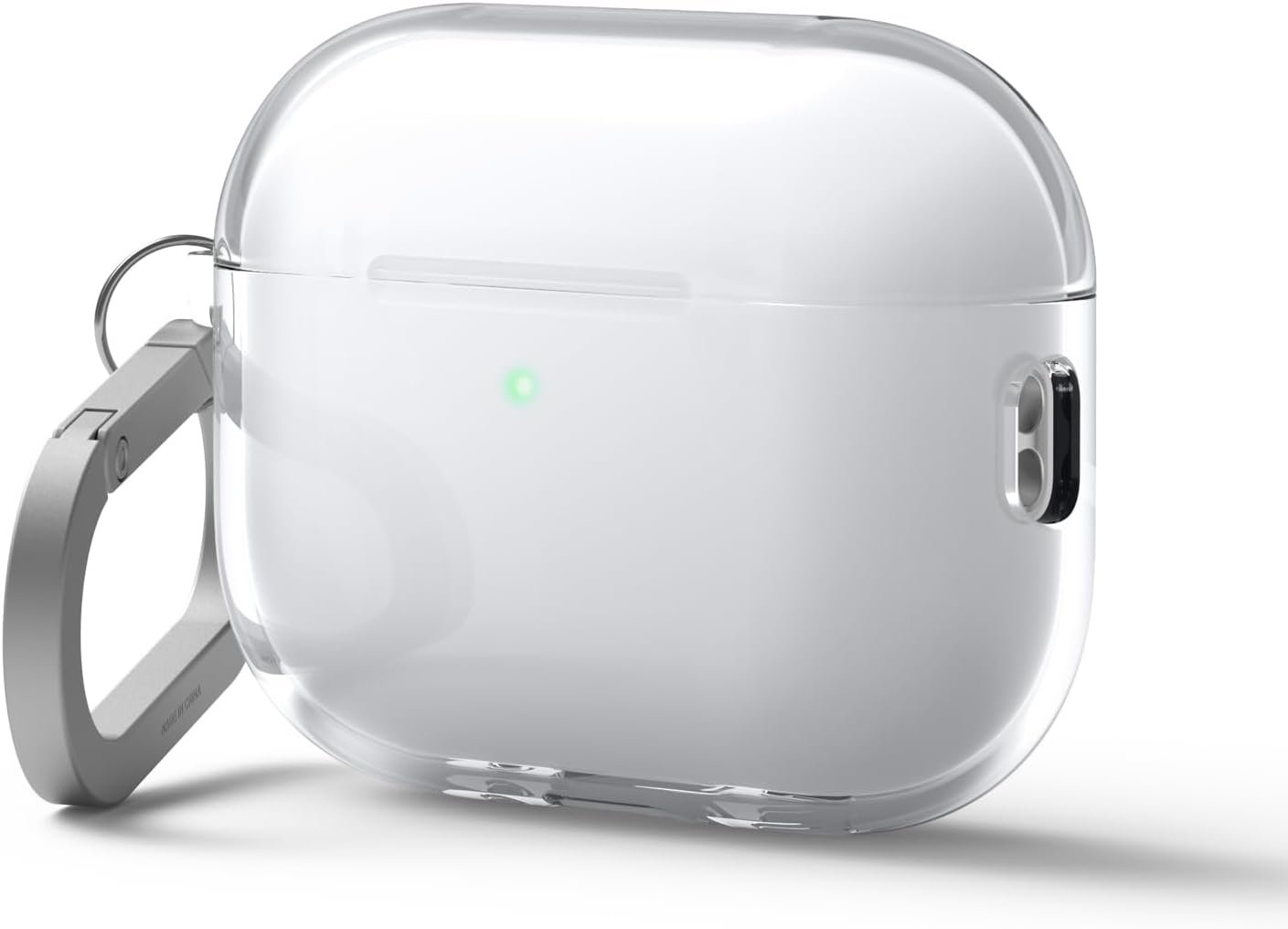 elago transparent TPU clear case for AirPods Pro 3 showing the white charging case underneath