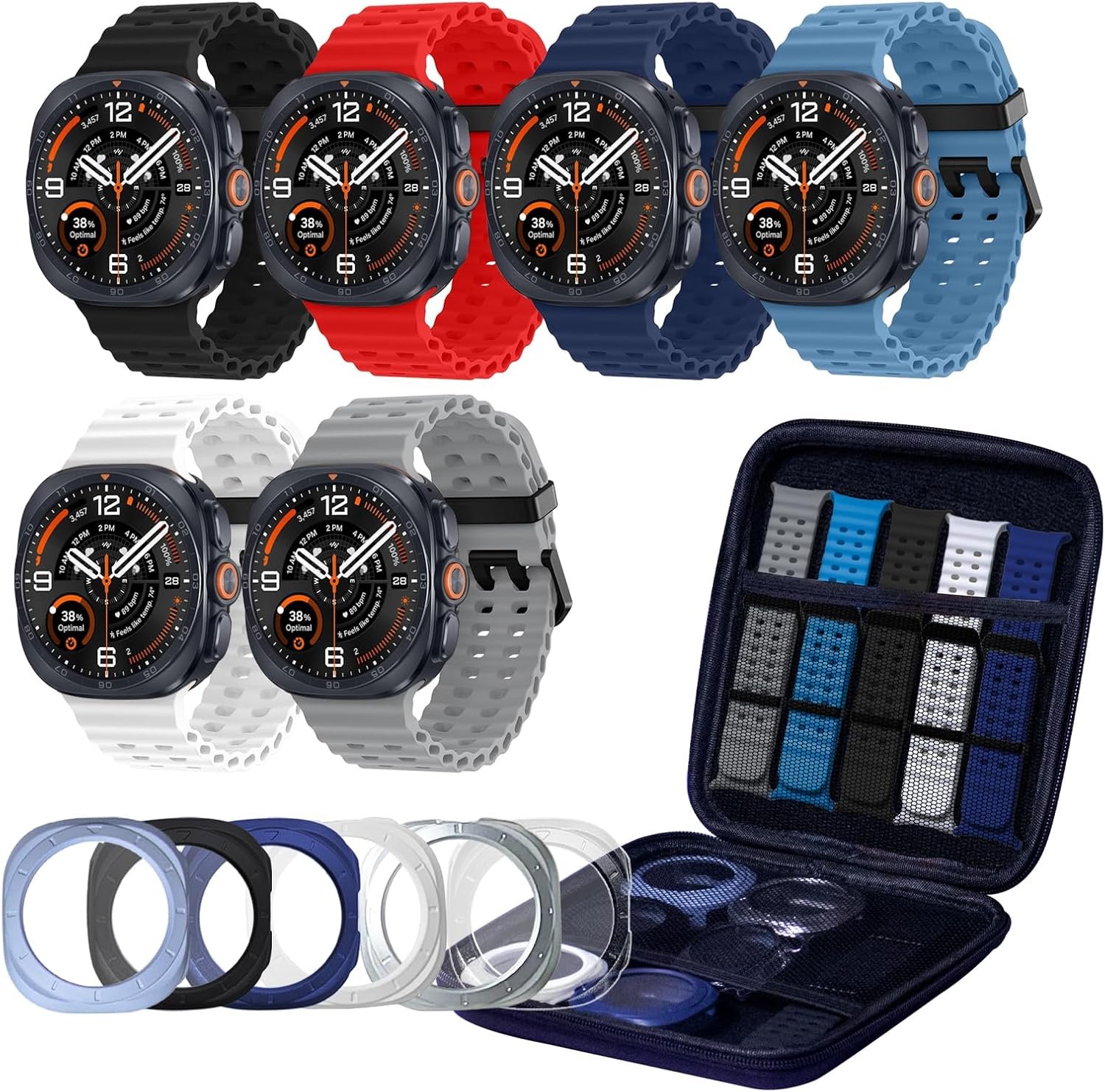 Elaikement six pack watch bands and cases set for the Samsung Galaxy Watch Ultra 2