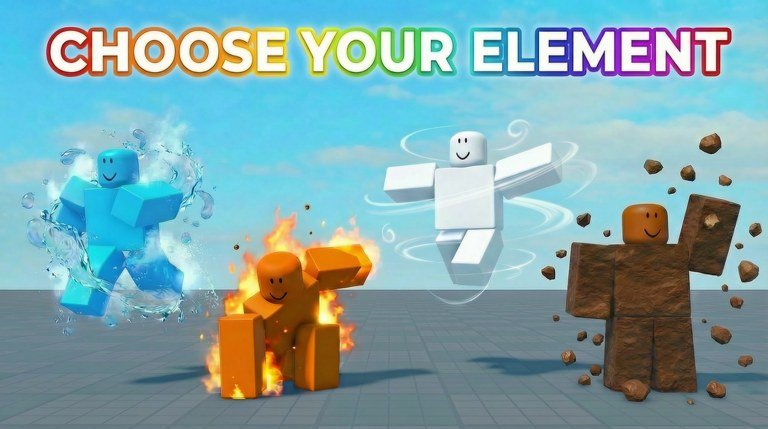Elemental Magic Arena element combat artwork on Roblox