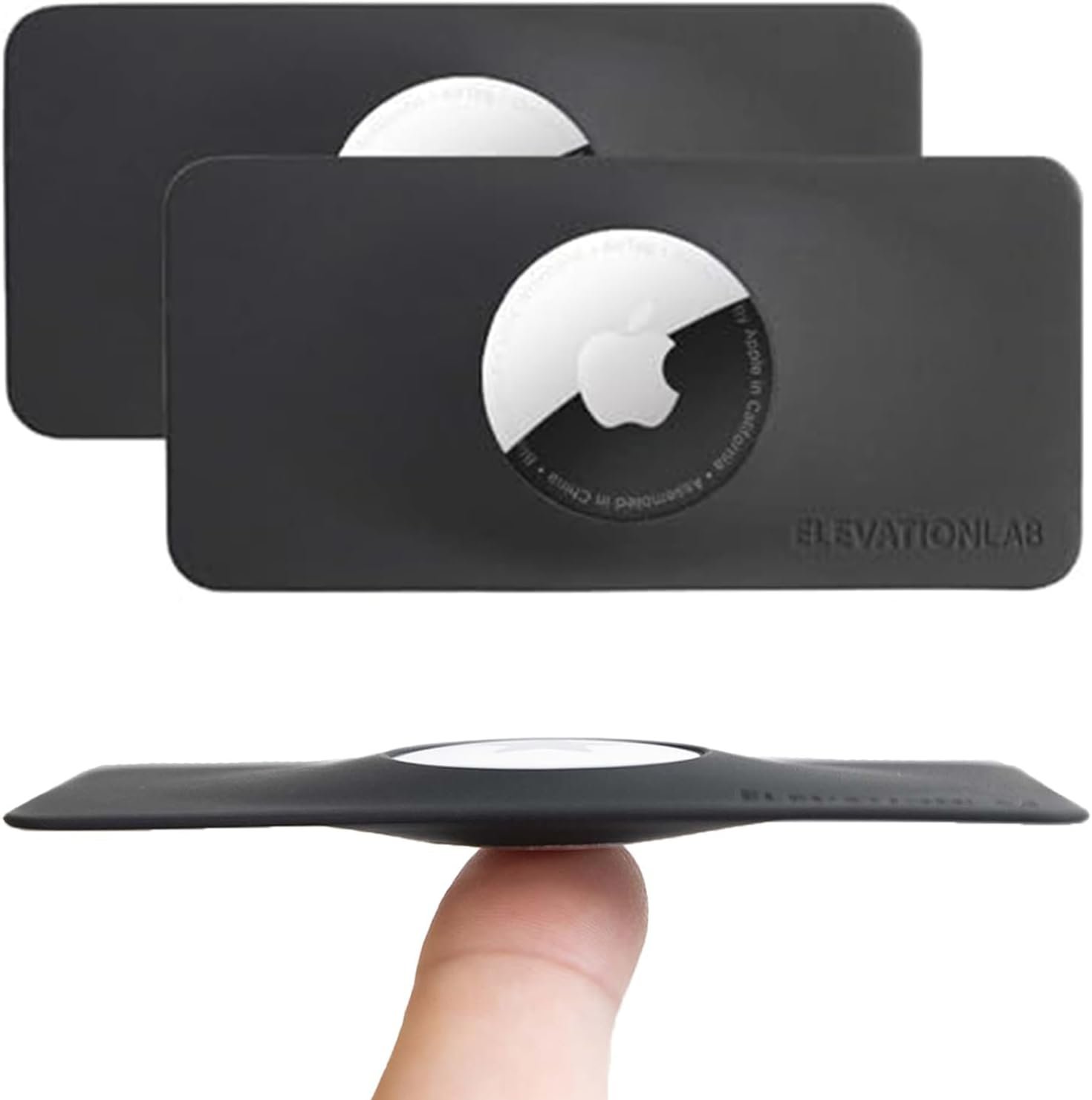 Elevation Lab TagVault wallet holder, a thin flexible AirTag card insert in black