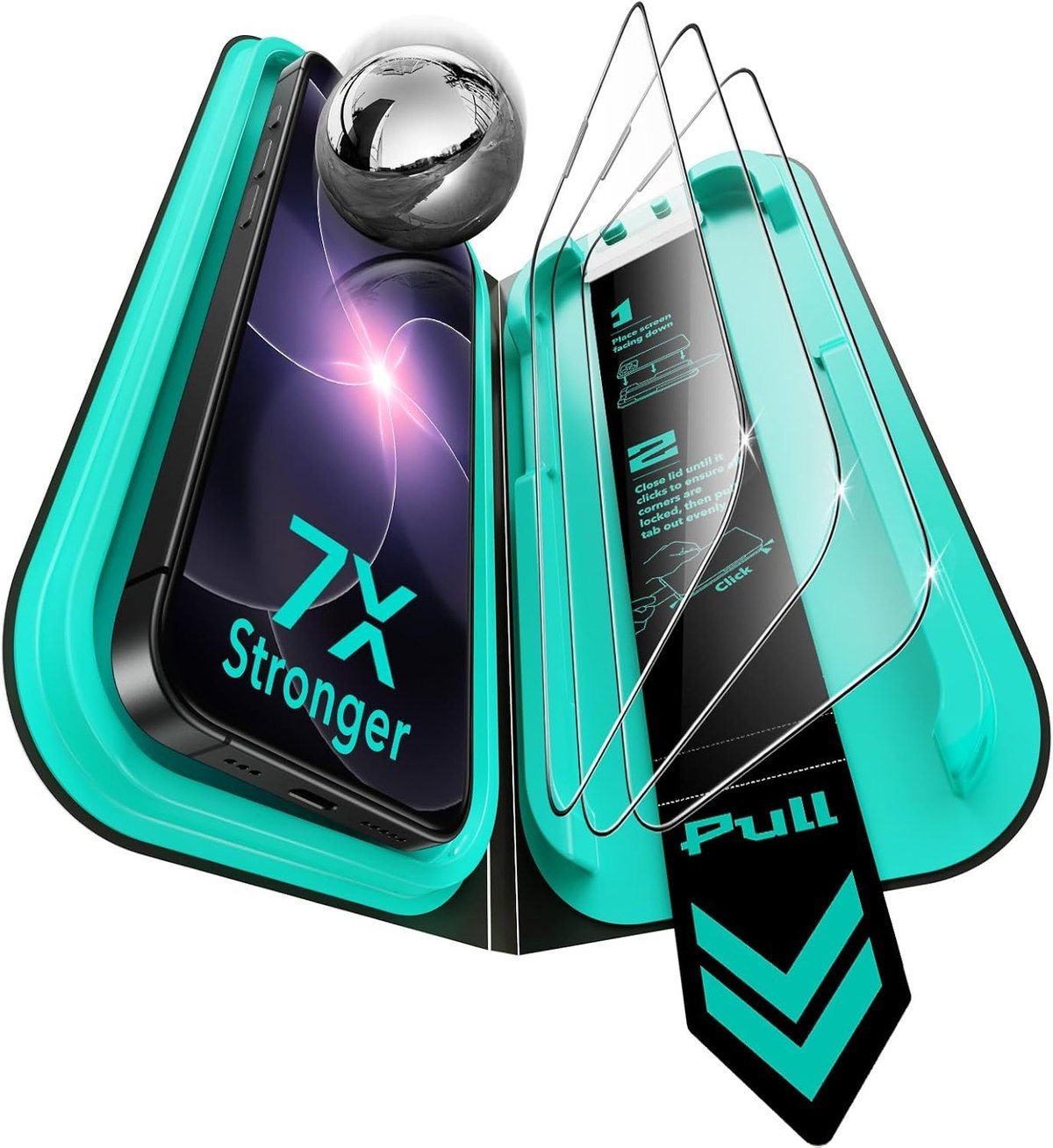 ESR Armorite three-pack screen protector with UltraFit tray