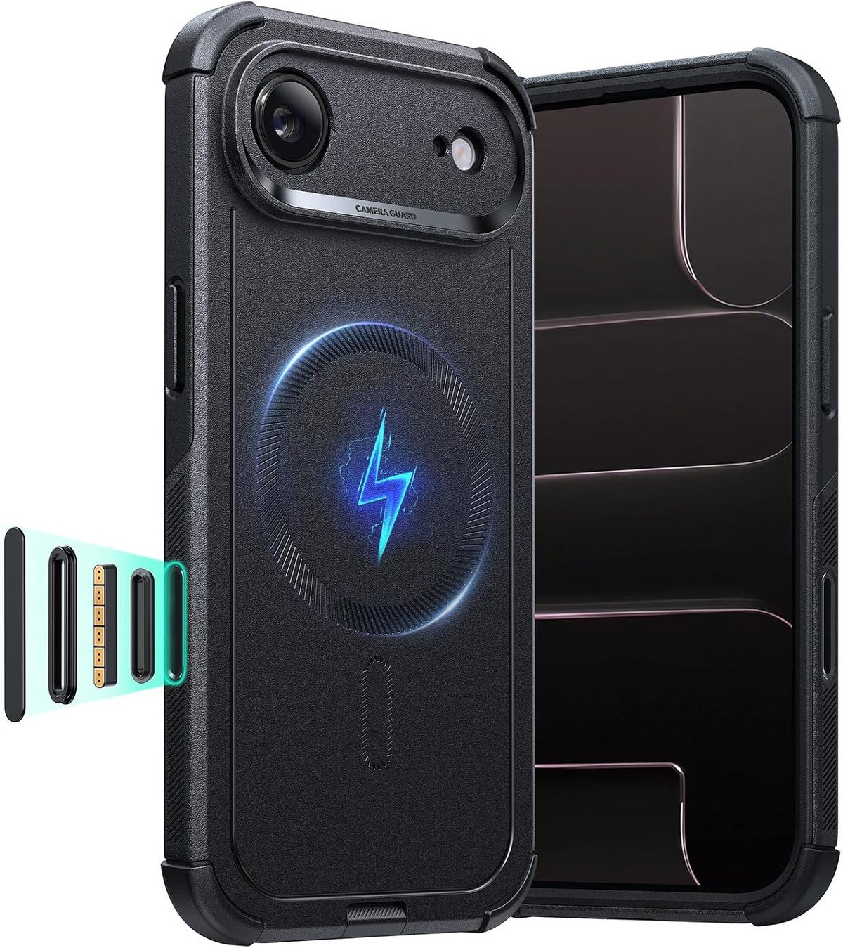 ESR Cyber Tough rugged case for iPhone Air in black