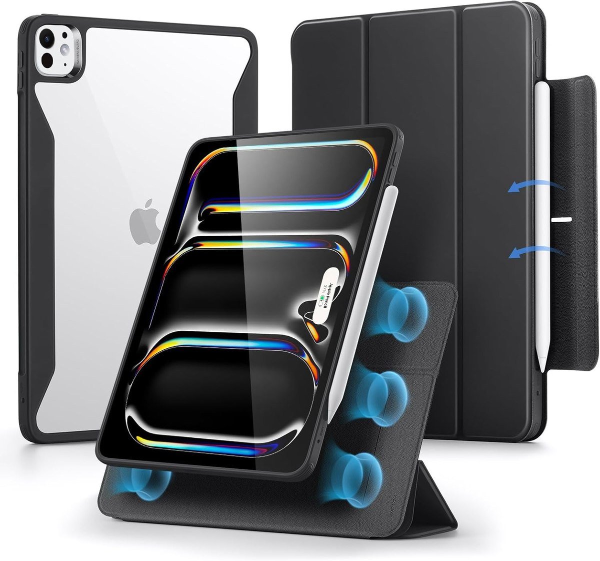 ESR Rebound 360 case for the 11-inch iPad Pro with a detachable magnetic cover and clear back