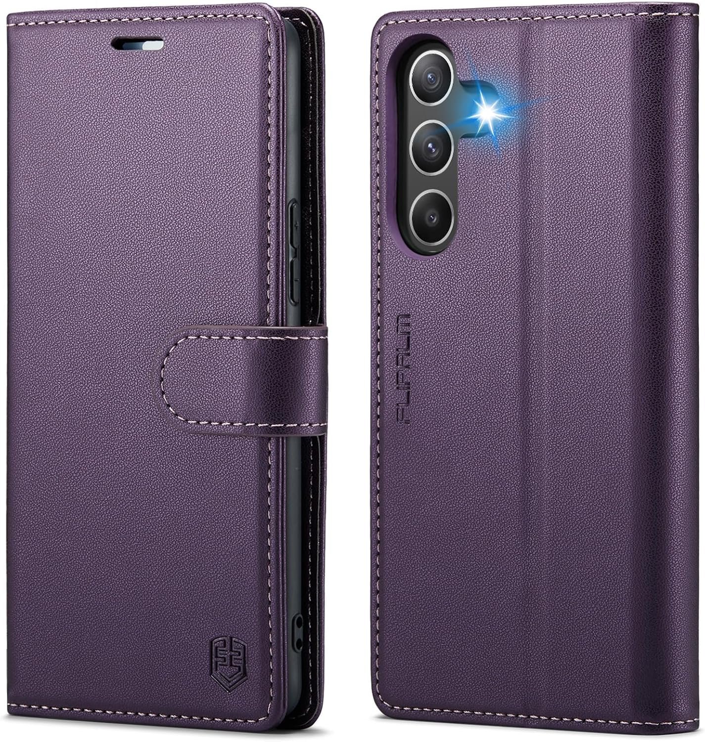 FLIPALM PU leather wallet case in purple for the Samsung Galaxy A16 5G