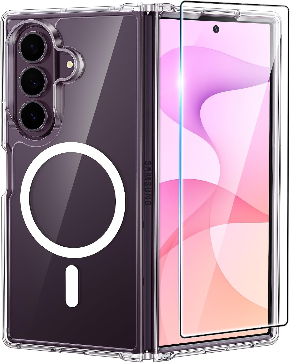 FNTCASE crystal clear magnetic case for the Samsung Galaxy Z Fold 8 Ultra and Z Fold 7