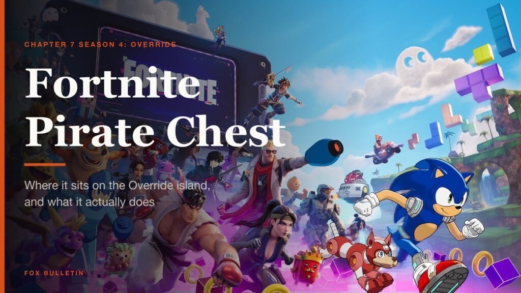 Fortnite Pirate Chest headline over Chapter 7 Season 4 Override key art