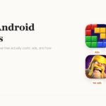 Free Android games: Block Blast, Roblox, Clash of Clans and Happy Color icons with ads status