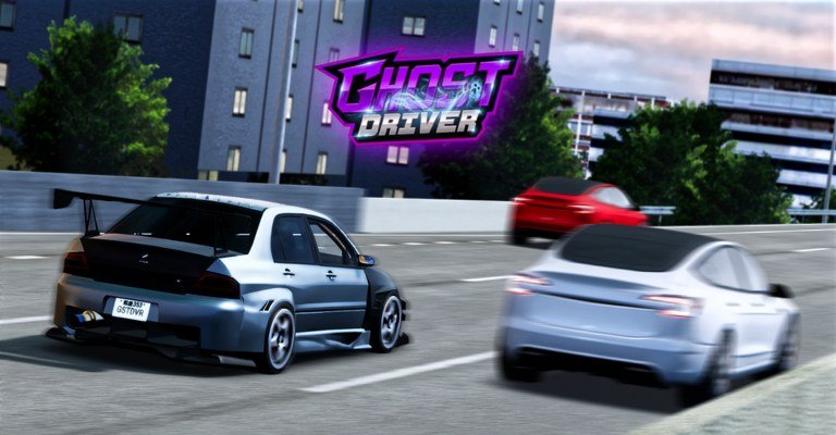 Ghost Driver highway traffic weaving artwork on Roblox