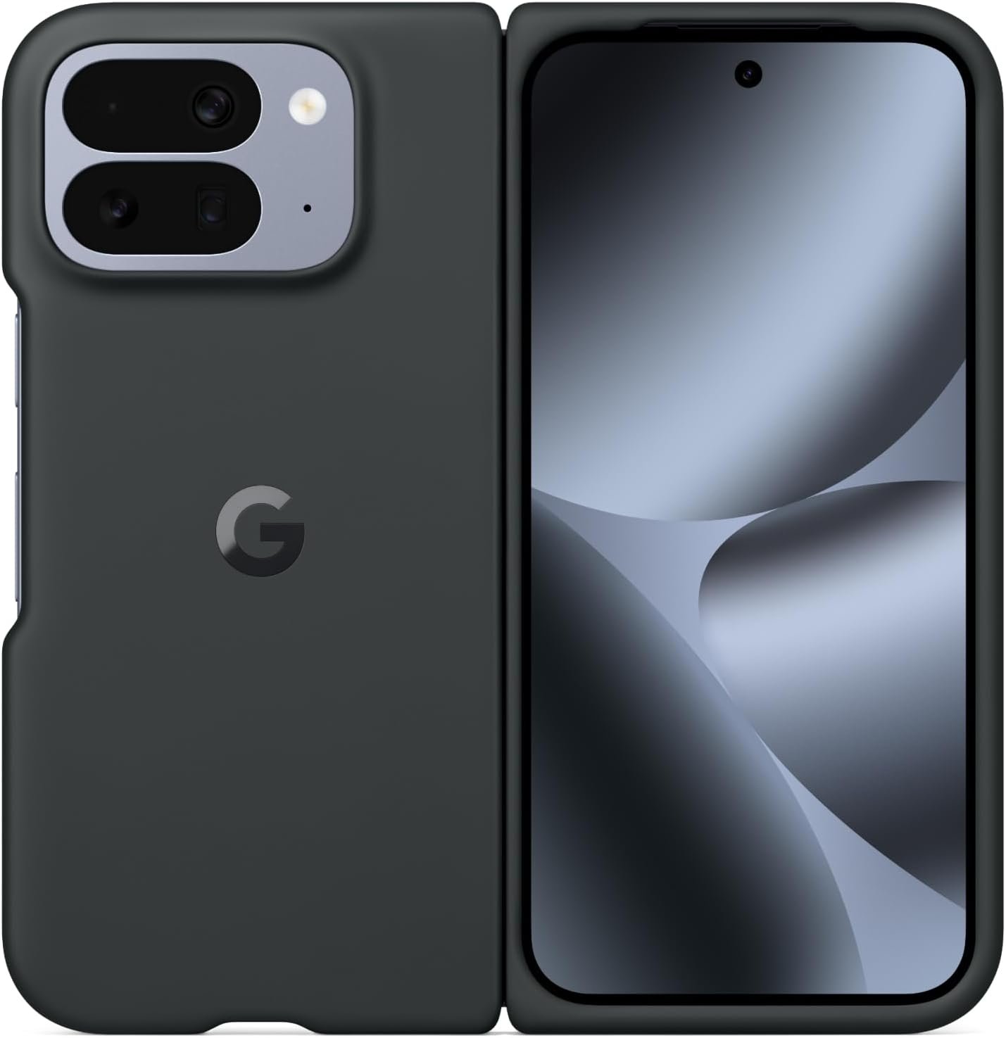 Google Pixelsnap Case for Pixel 10 Pro Fold in Obsidian, shown folded