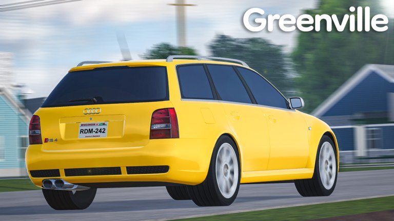 A yellow station wagon on a suburban road in Greenville