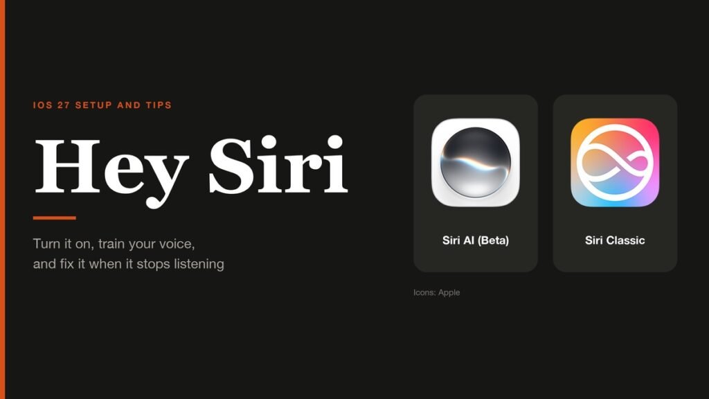 Hey Siri headline beside the Siri AI beta and Siri Classic icons