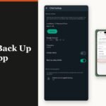 The WhatsApp chat backup screen showing the last backup size and time