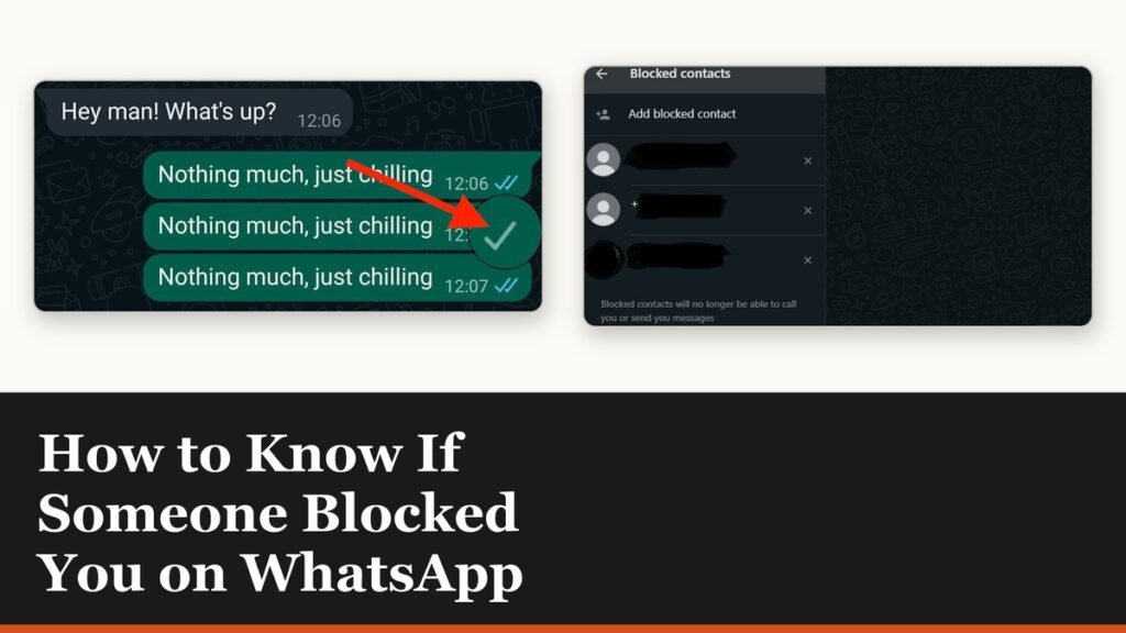 A WhatsApp chat showing a single grey tick beside a sent message