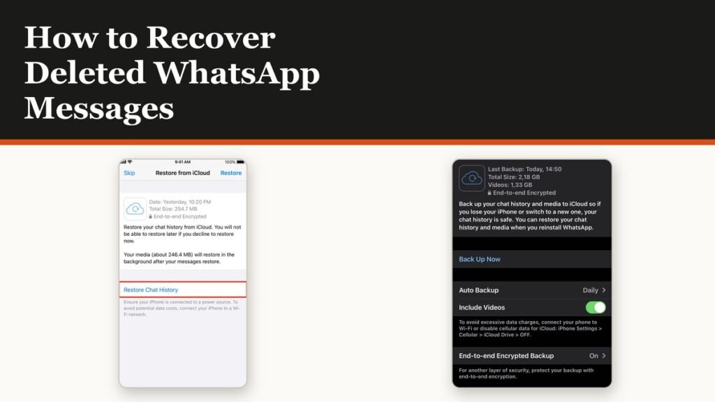 The WhatsApp restore prompt shown during setup on a new install