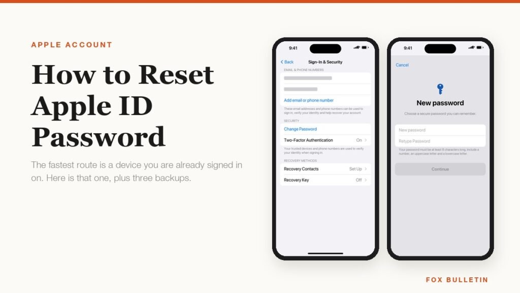 How to reset Apple ID password shown in iPhone Sign-In and Security settings