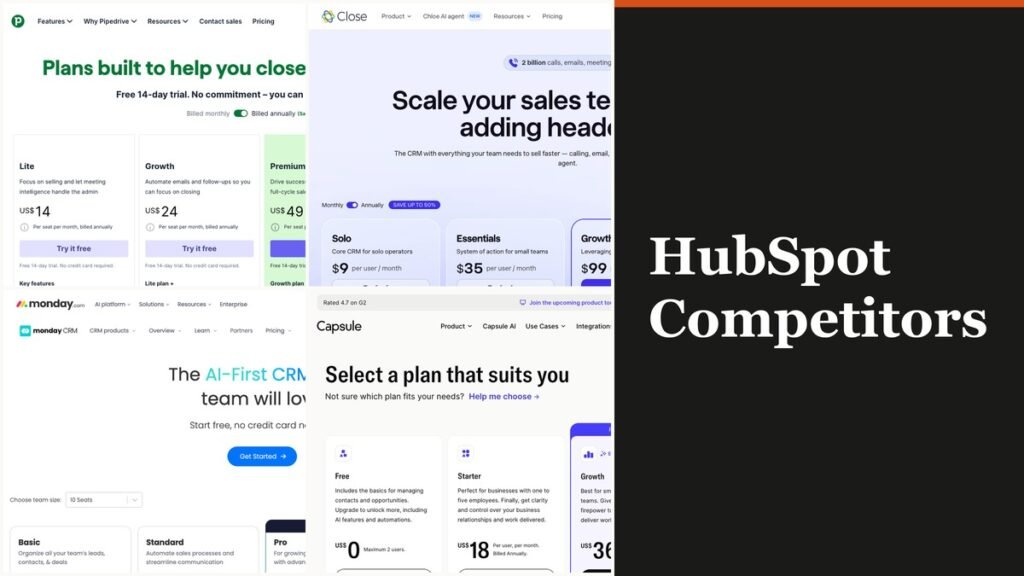 A HubSpot Professional seller costs $150 a seat once both seats are counted. Ten HubSpot competitors compared on what a