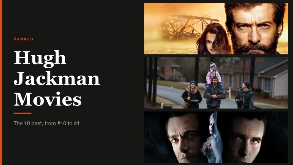 Hugh Jackman Movies headline beside stills from Hugh Jackman films