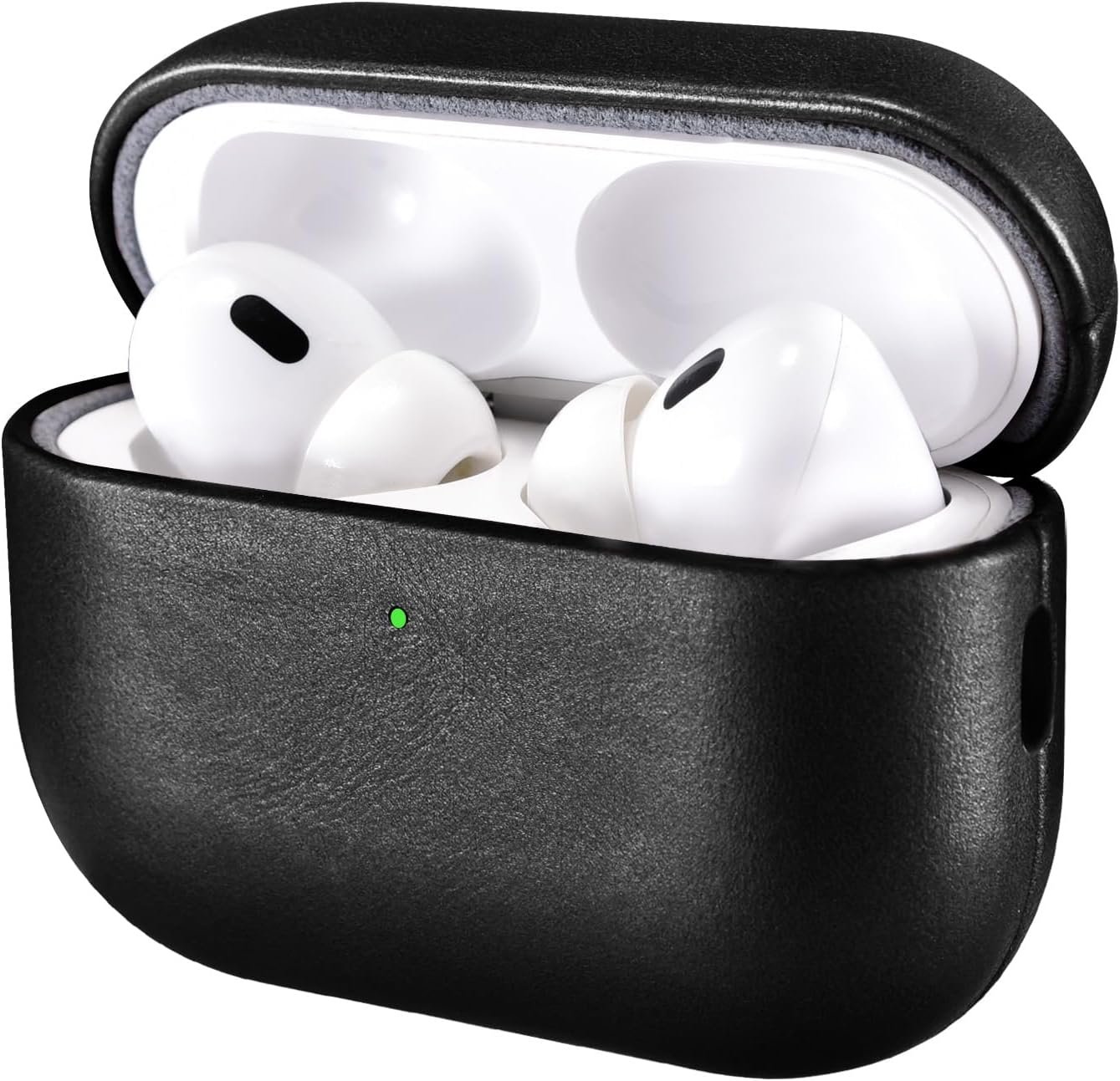 ICARER handmade vintage leather case for AirPods Pro 3 in black with a side strap hole