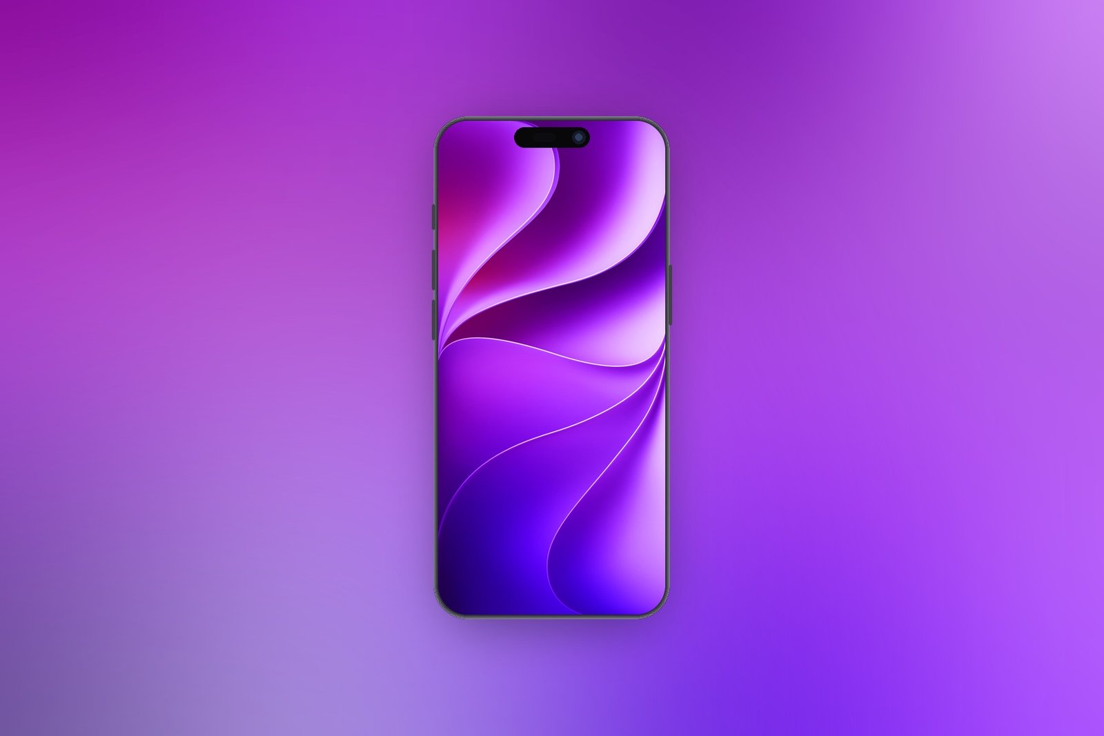 iOS 27 Celosia wallpaper in Purple shown on an iPhone